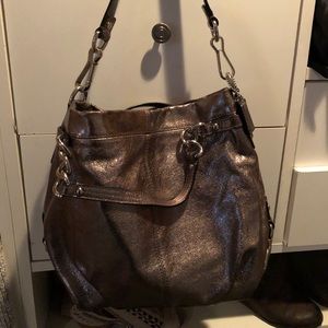 Metallic Gray Coach Handbag!